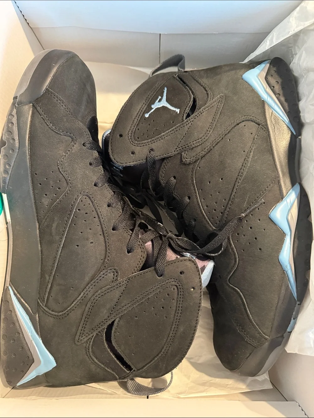 Air Jordan 7 Retro Black & Light Blue- Size 11.5